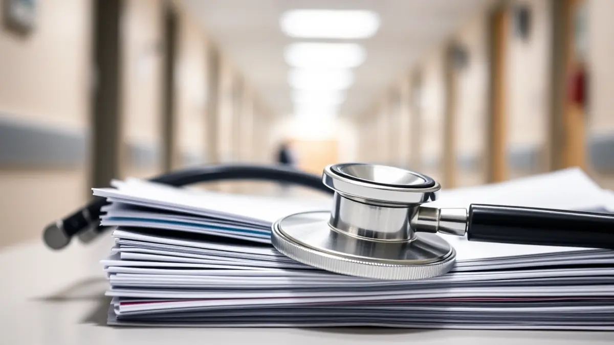 Imagen genérica de un estetoscopio sobre documentos médicos, simbolizando la planificación sanitaria.