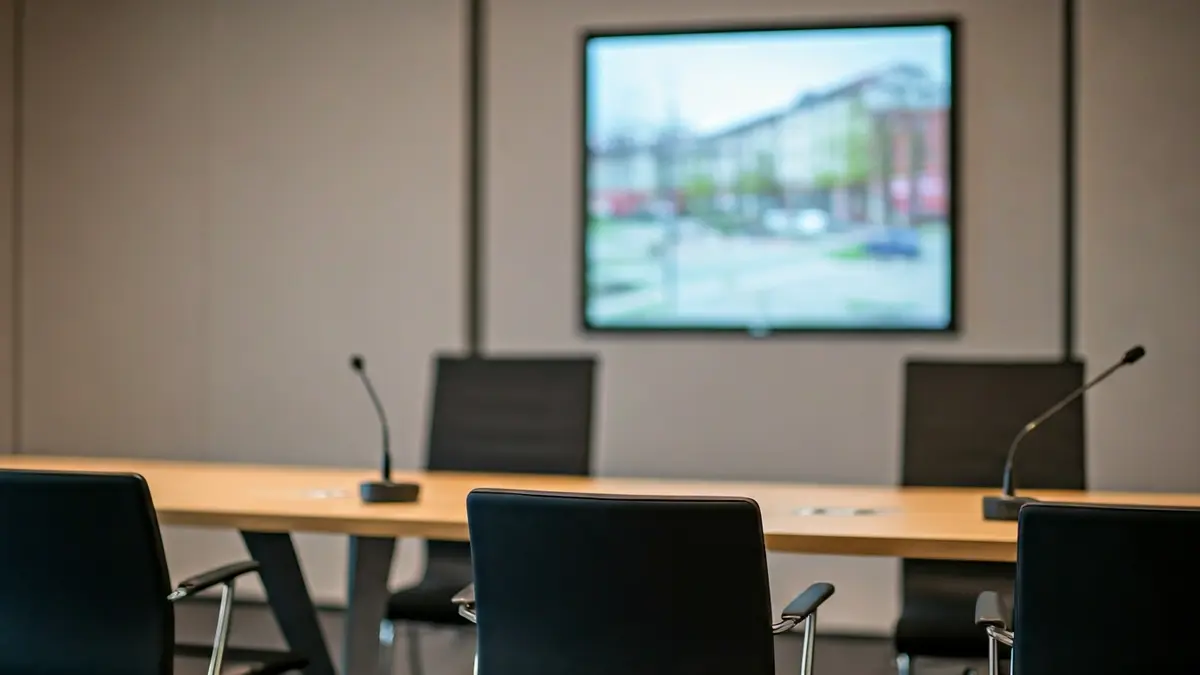 Generic image of a conference room set up for a community event.