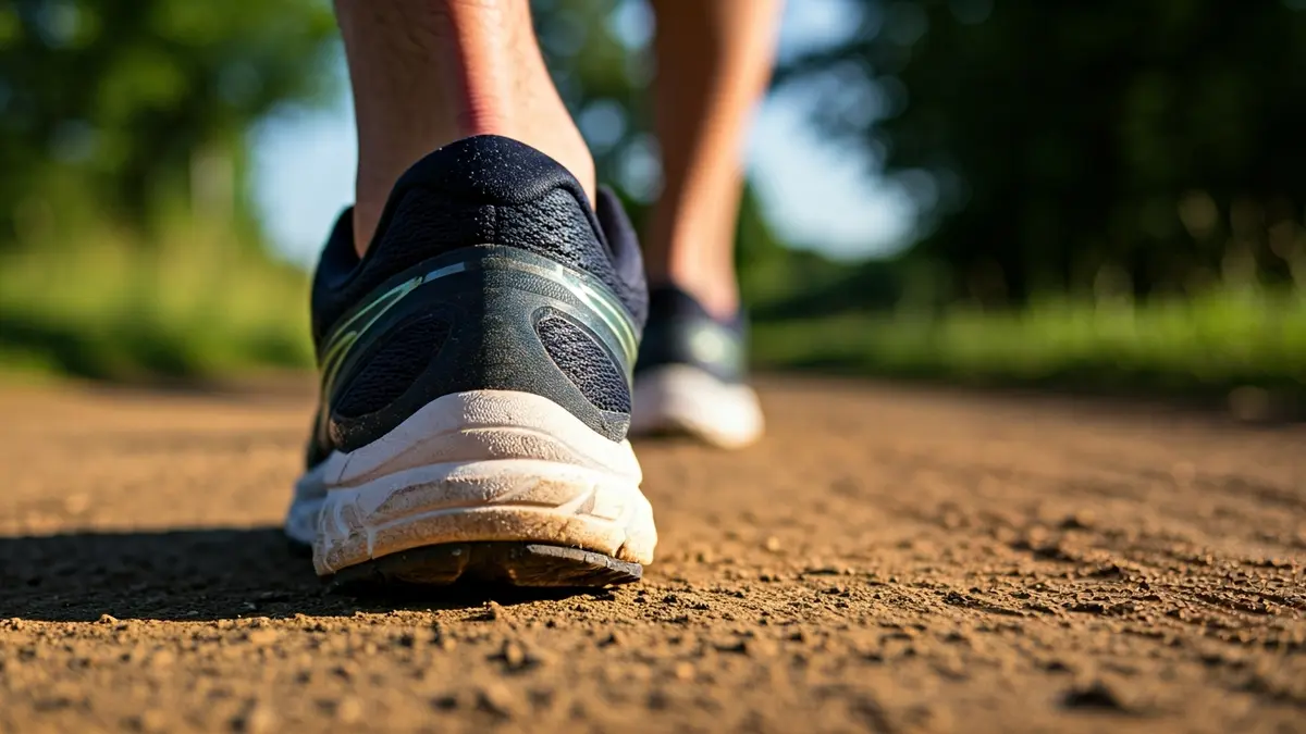 Generic image of a running shoe on a dirt path, symbolizing a cross-country race.