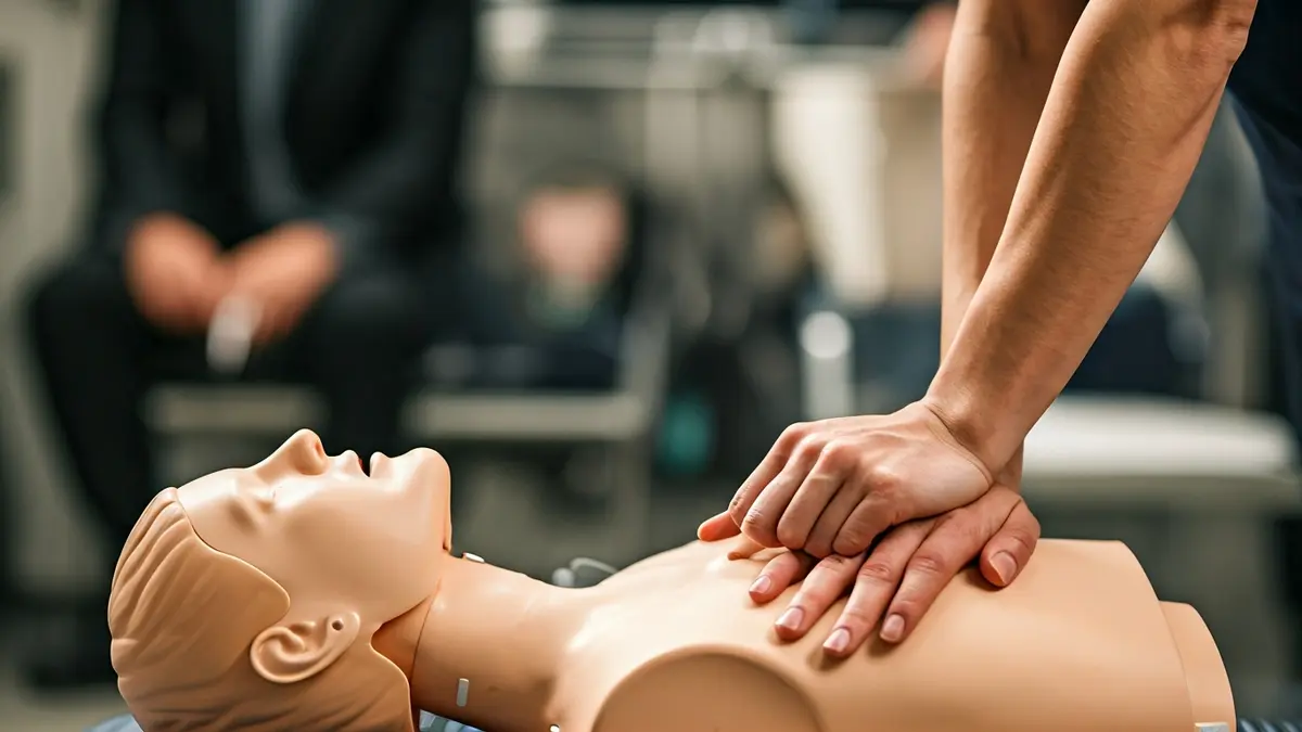 Generic image of a person performing cardiopulmonary resuscitation (CPR) on a dummy.