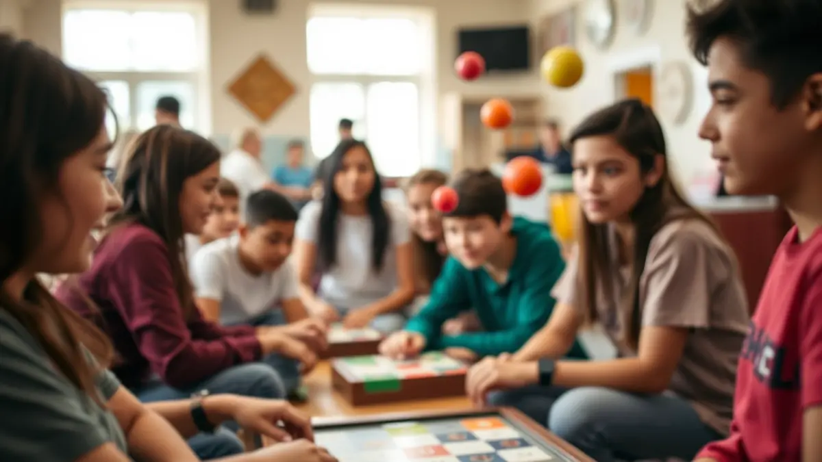 Generic image of teenagers participating in recreational activities in a community center.
