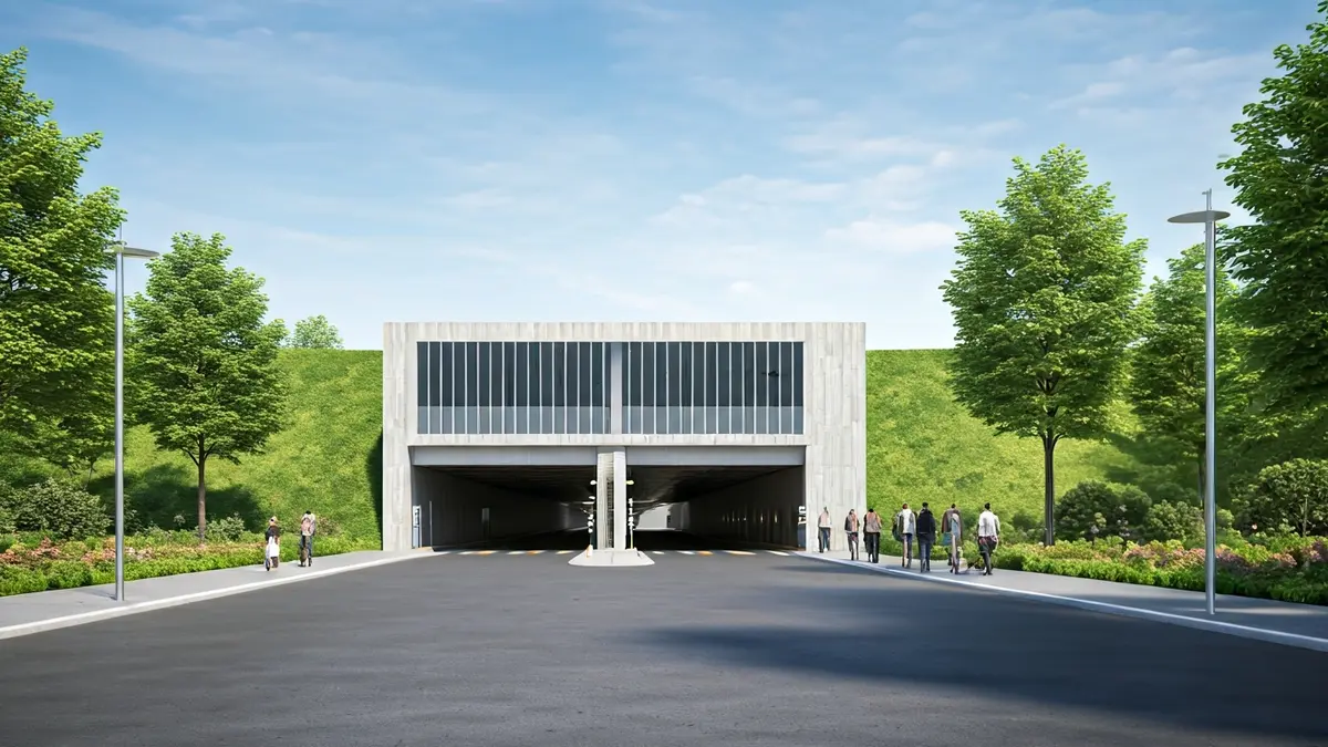 Image of a modern and functional commuter parking facility in an urban setting.