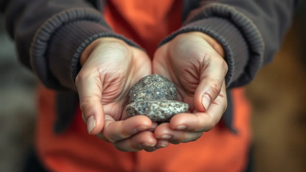 Generic image of hands holding a stone, symbolizing support and recovery.