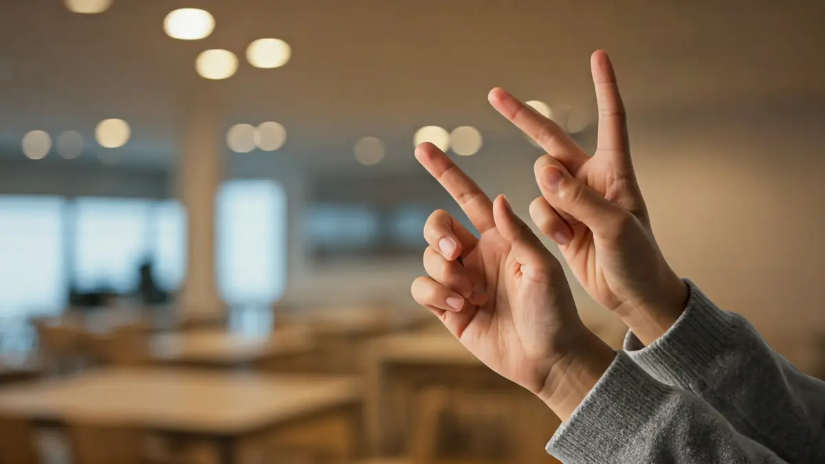 Imagen genérica de manos realizando lengua de signos.