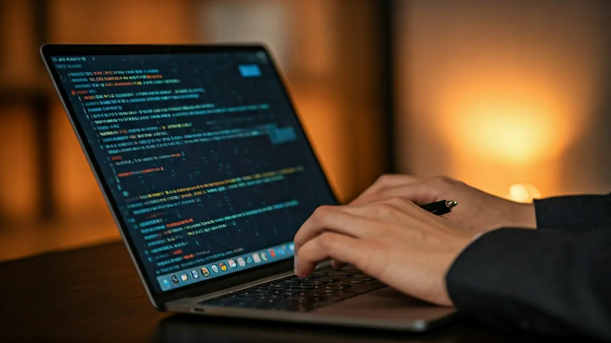 Generic image of a person using artificial intelligence on a laptop.