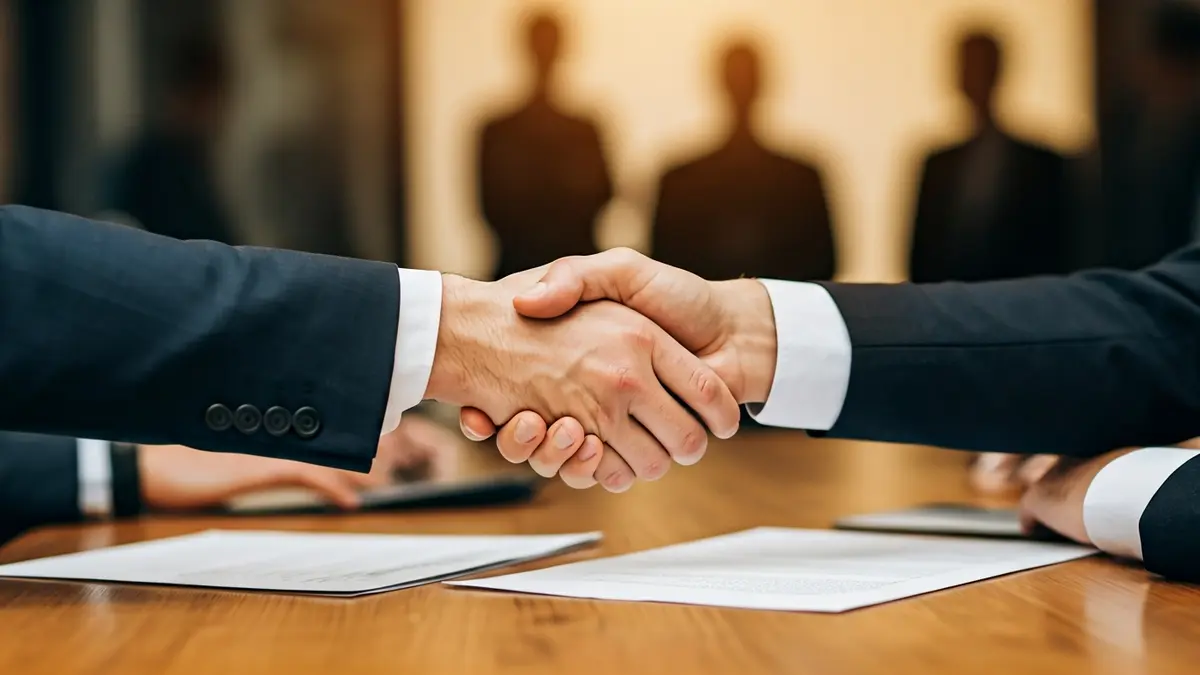 Generic image of an agreement being signed between two people.