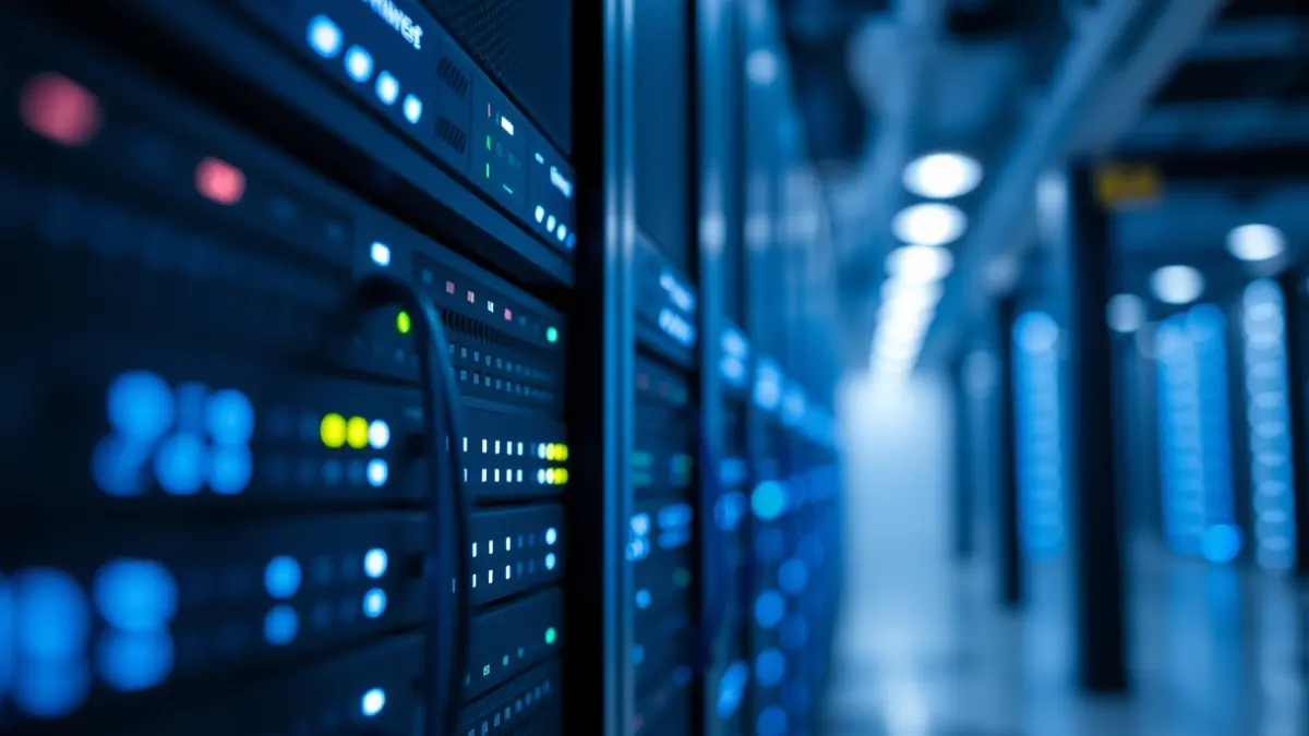 Imagen genérica de un servidor con luces parpadeantes, simbolizando la tecnología de virtualización.