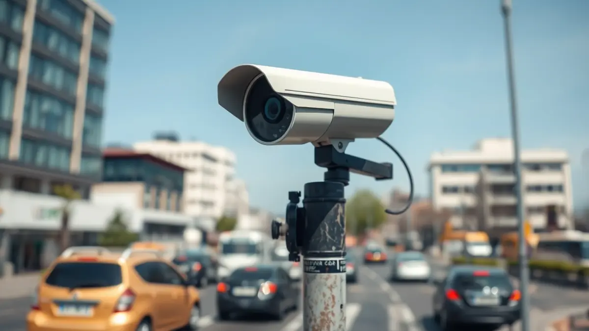 Imagen genérica de una cámara de videovigilancia en un entorno urbano.