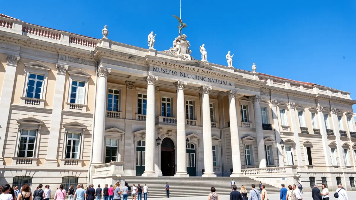 Facade of the National Museum of Natural Sciences in Madrid.