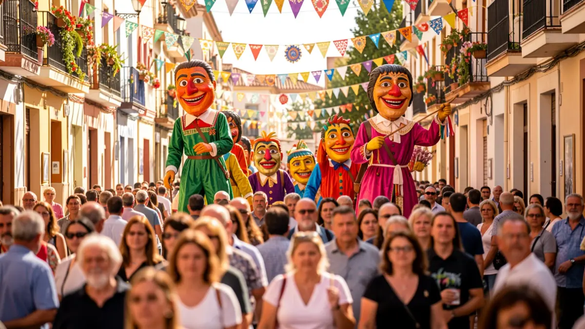 Generic image of a popular festival with giants and cabezudos in Alcorcón.