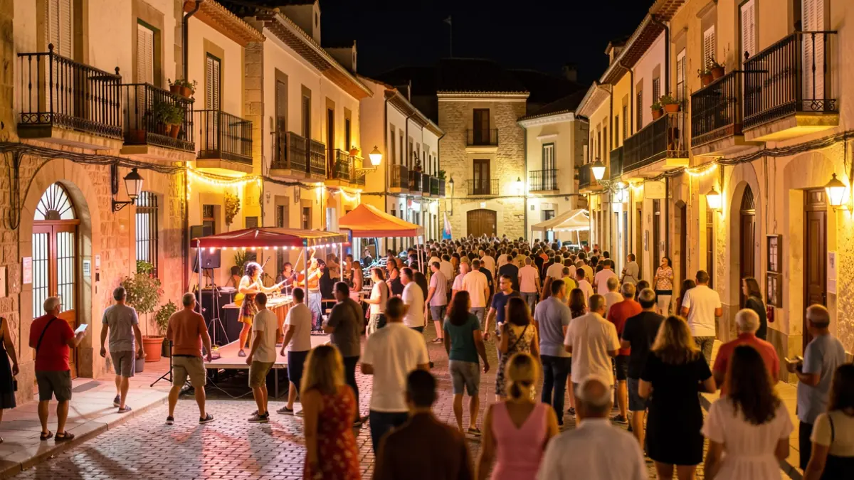 Generic image of the White Night in Alcalá de Henares with crowds and cultural activities.