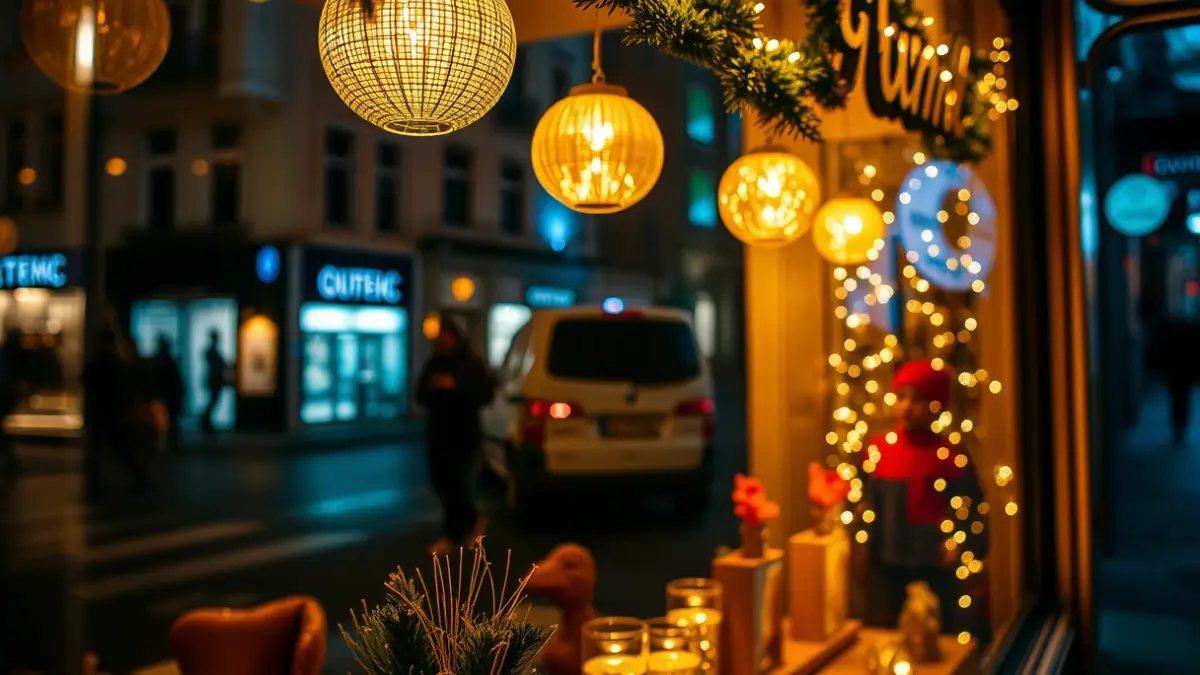 Generic image of a commercial shop window illuminated at night.