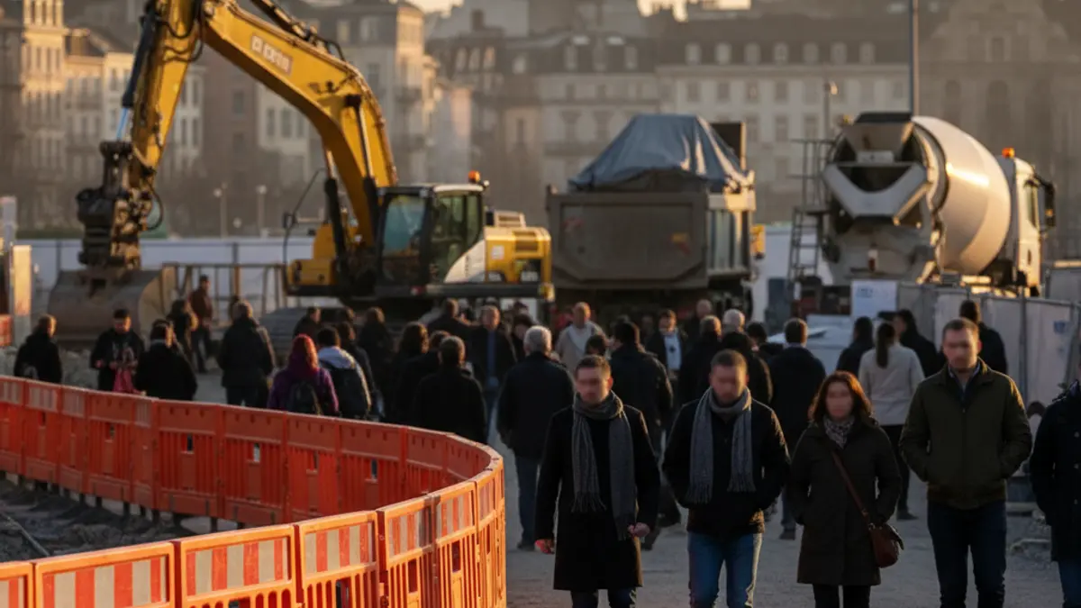 Generic image of street construction with safety barriers.