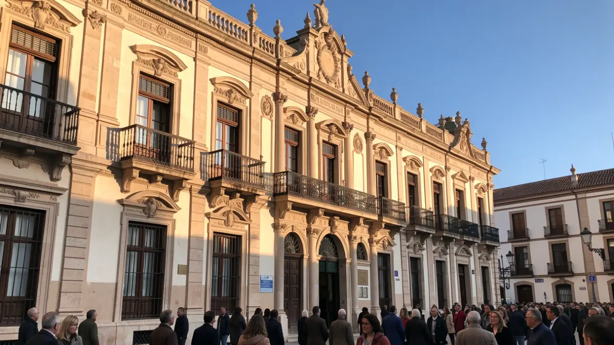 Fachada de un edificio histórico en Alcalá de Henares.