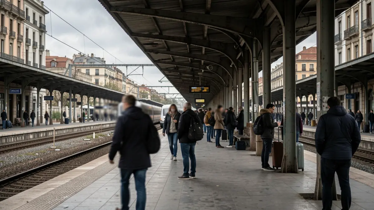 Imagen genérica de una estación de tren de Cercanías en Madrid con viajeros esperando.