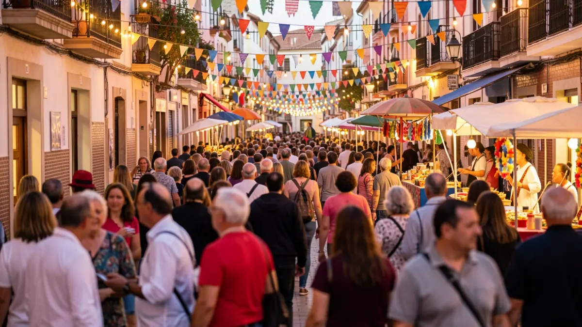 Imagen genérica de un festival cultural en Alcorcón con público y decoraciones.