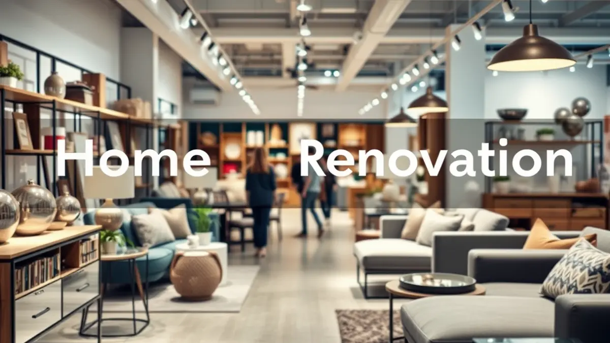 Generic image of a home decor store with furniture and decorative items.