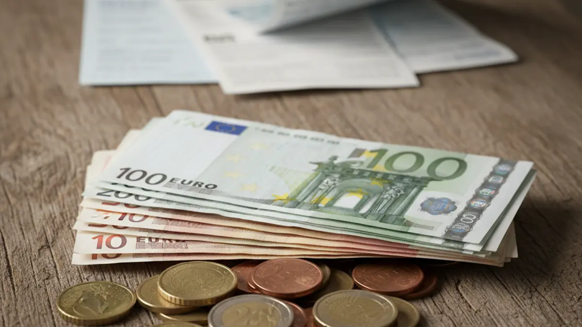 Generic image of money and utility bills, representing financial aid for households.