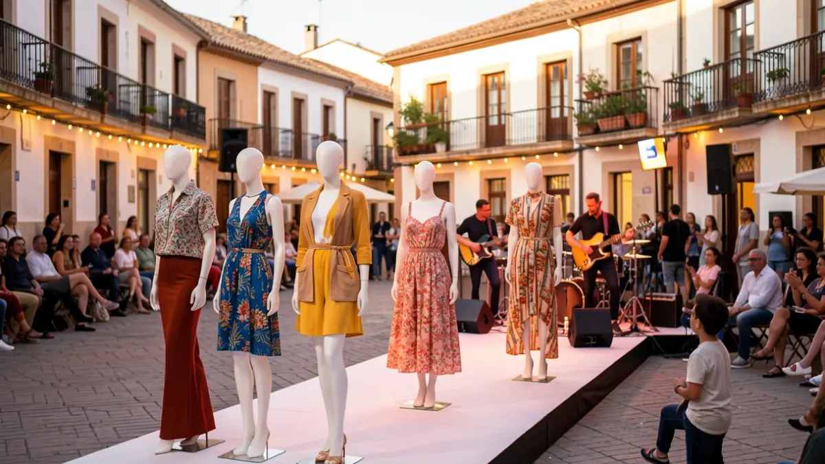 Pasarela de moda local en la Plaza de los Príncipes de España de Alcorcón.