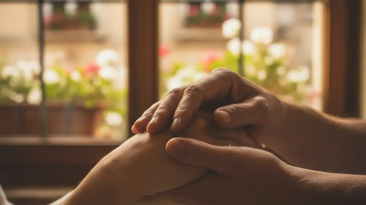 Generic image of intertwined hands, symbolizing support and safety.