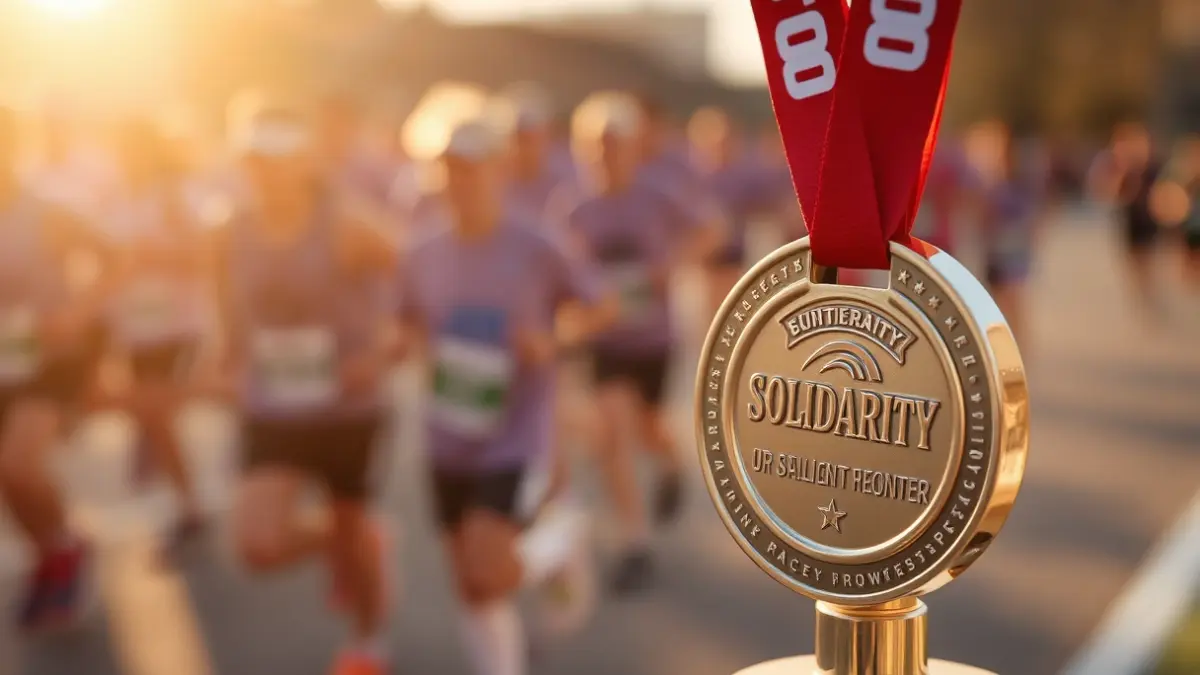 Imagen genérica de un trofeo o medalla de una carrera solidaria.