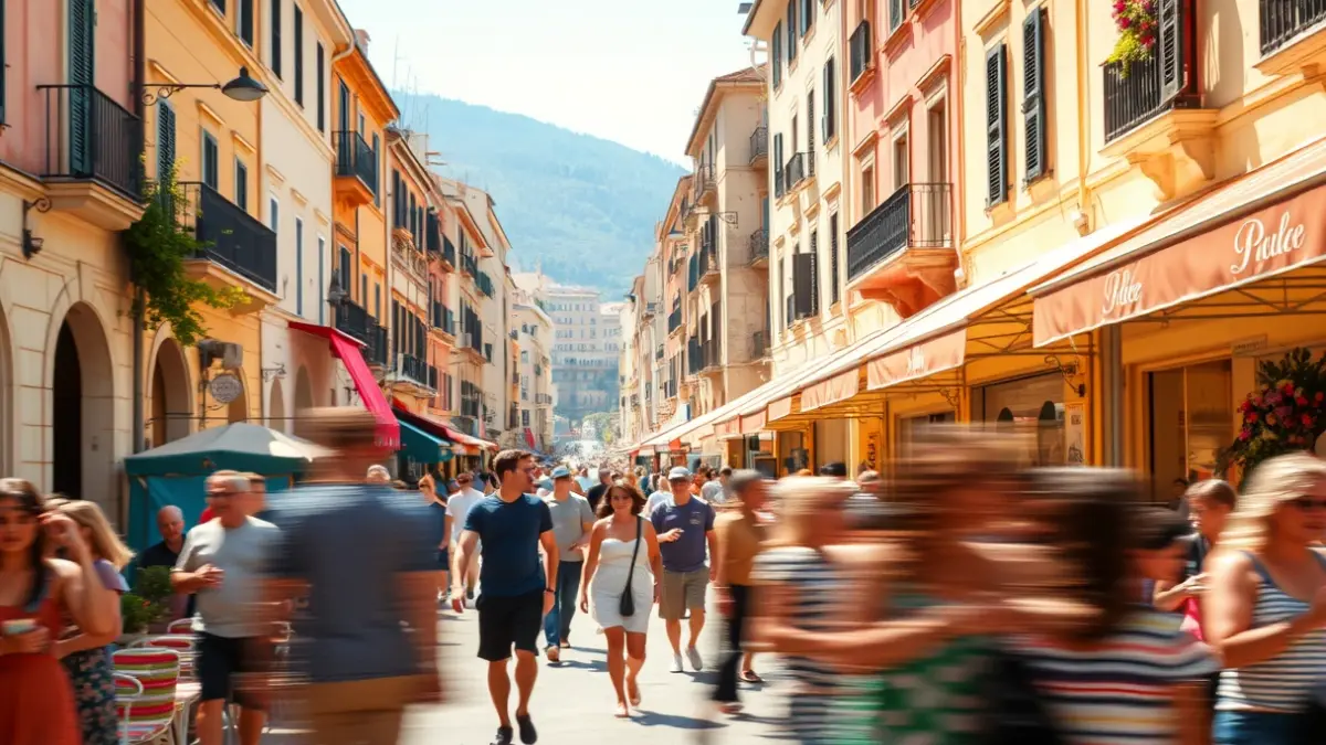 Generic image of people enjoying outdoor activities in a Mediterranean city.