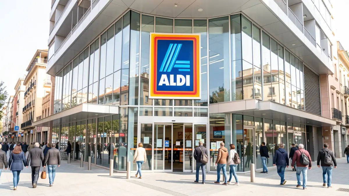 Exterior of an ALDI supermarket in Madrid.