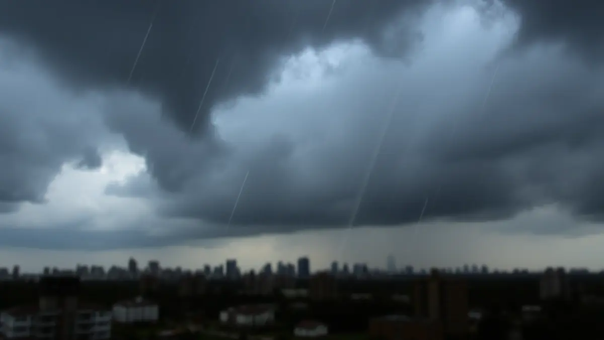 Generic image of an impending storm over a city.