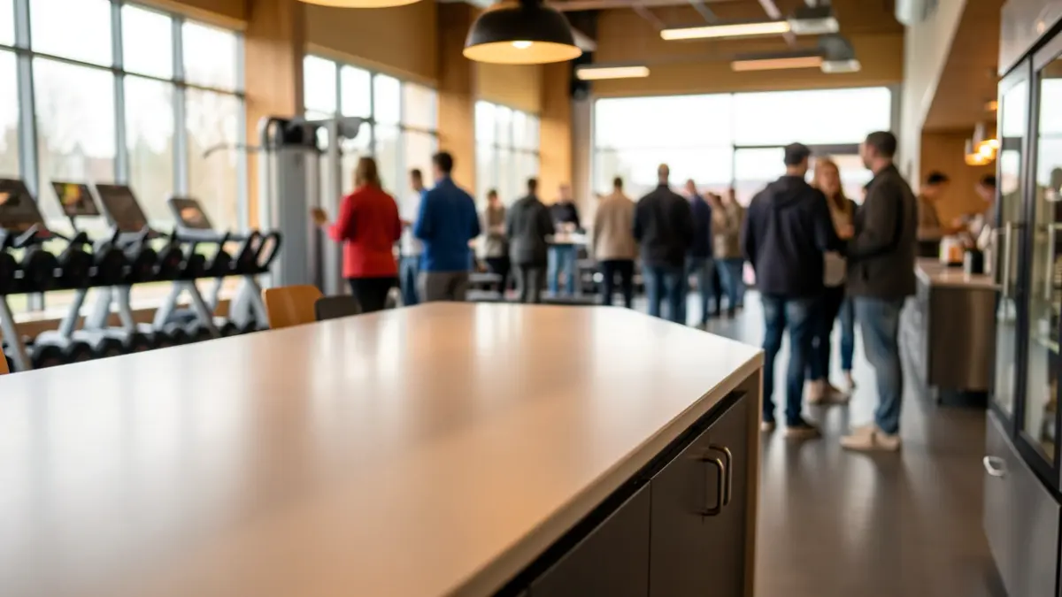 Image of a cafeteria inside a municipal sports center.