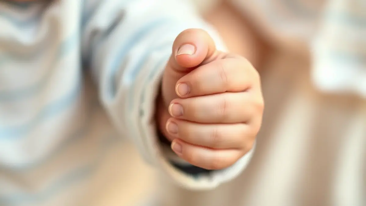 Generic image of a baby's hand grasping an adult's finger, symbolizing family support.