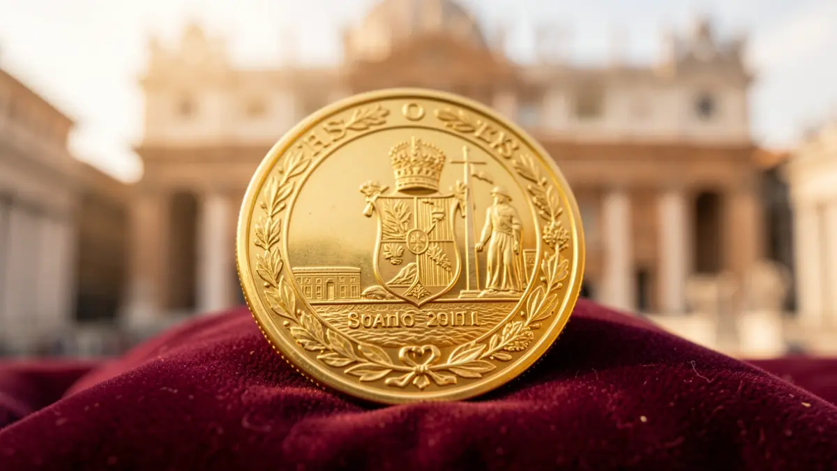Medalla de la Comunidad de Madrid con el Vaticano de fondo.
