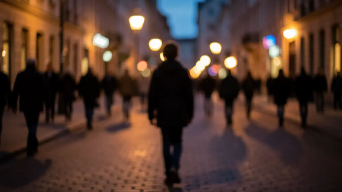 Imagen genérica de una silueta joven en una calle urbana al atardecer.
