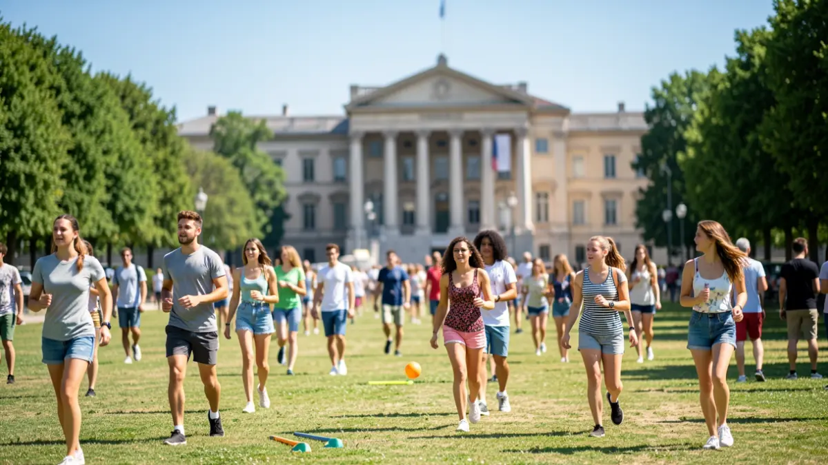 Generic image of young people participating in outdoor summer activities in a park.