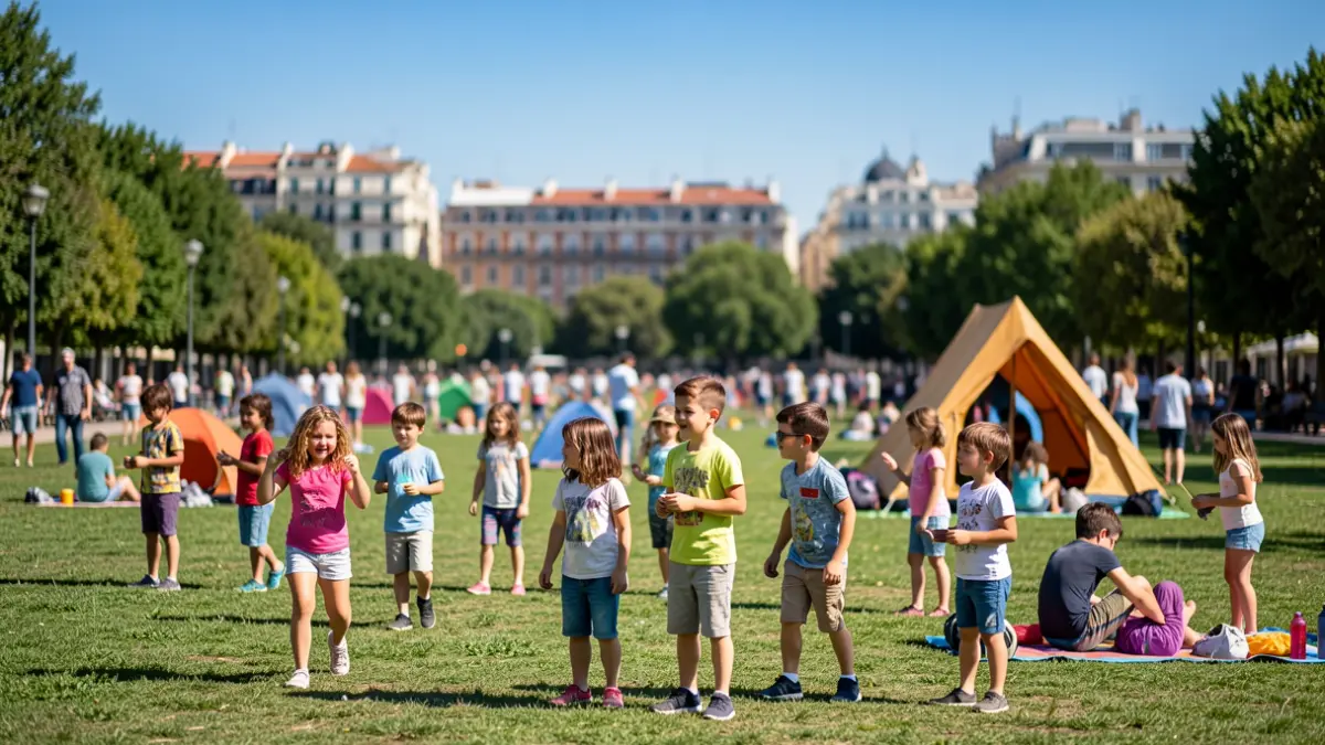 Generic image of children participating in outdoor summer camp activities in Madrid.