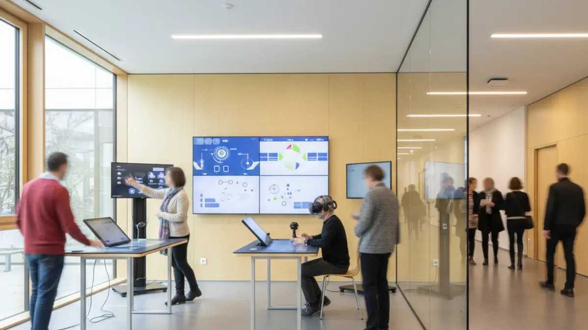 Imagen de un centro de atención neurocognitiva con personas realizando actividades.