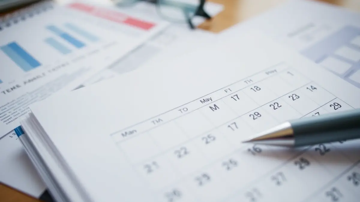 Imagen de un calendario con el mes de mayo resaltado, simbolizando la planificación de eventos.