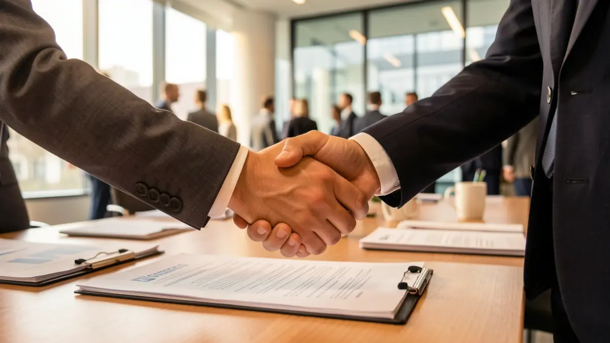 Imagen genérica de un encuentro empresarial con un apretón de manos.