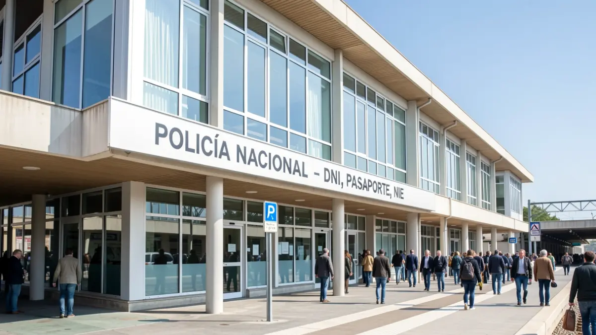 Image of the new office for processing DNI, passport, and NIE in Colmenar Viejo, located next to the train station.