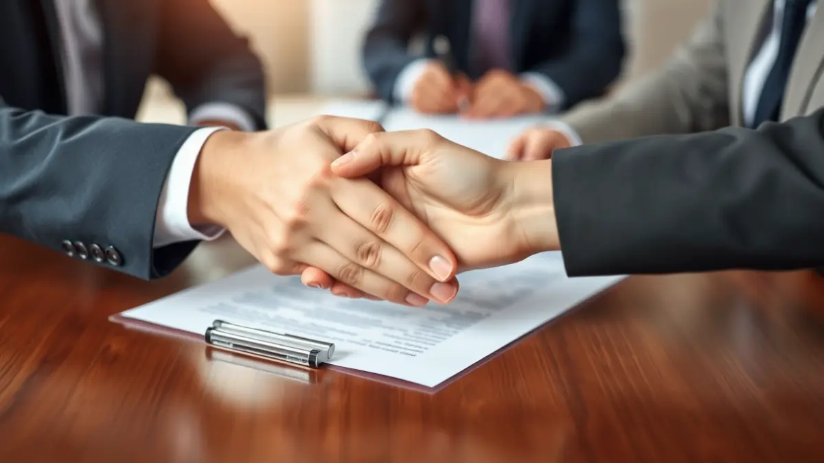Generic image of an employment or hiring agreement.