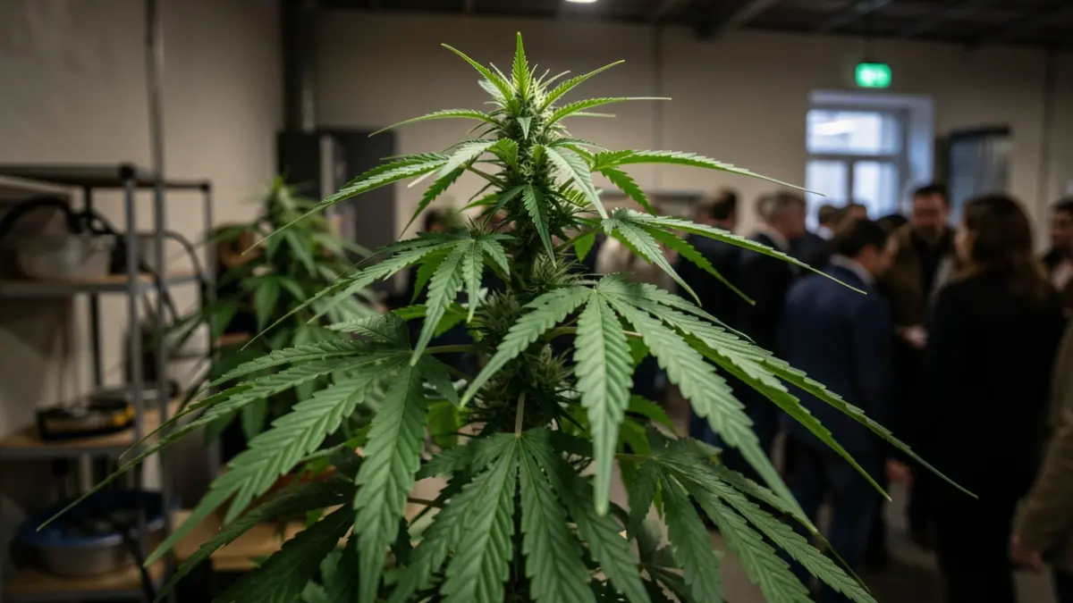 Marijuana plant in an indoor cultivation.
