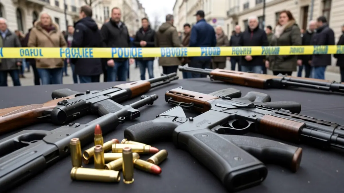 Imagen de armas de fuego y munición intervenidas por la Guardia Civil.
