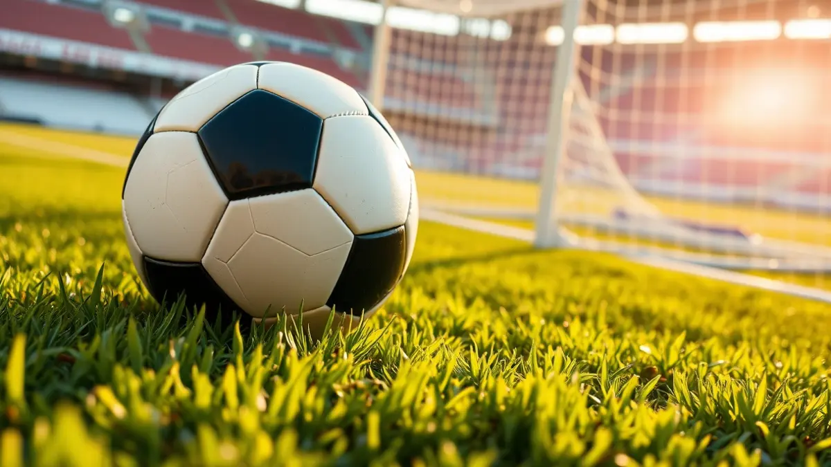 Imagen genérica de un balón de fútbol en el césped de un estadio.