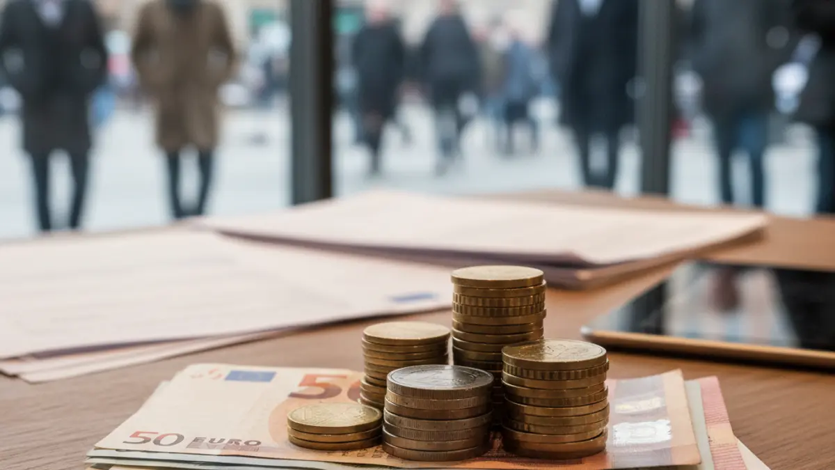 Generic image of cash on a desk, symbolizing payments.