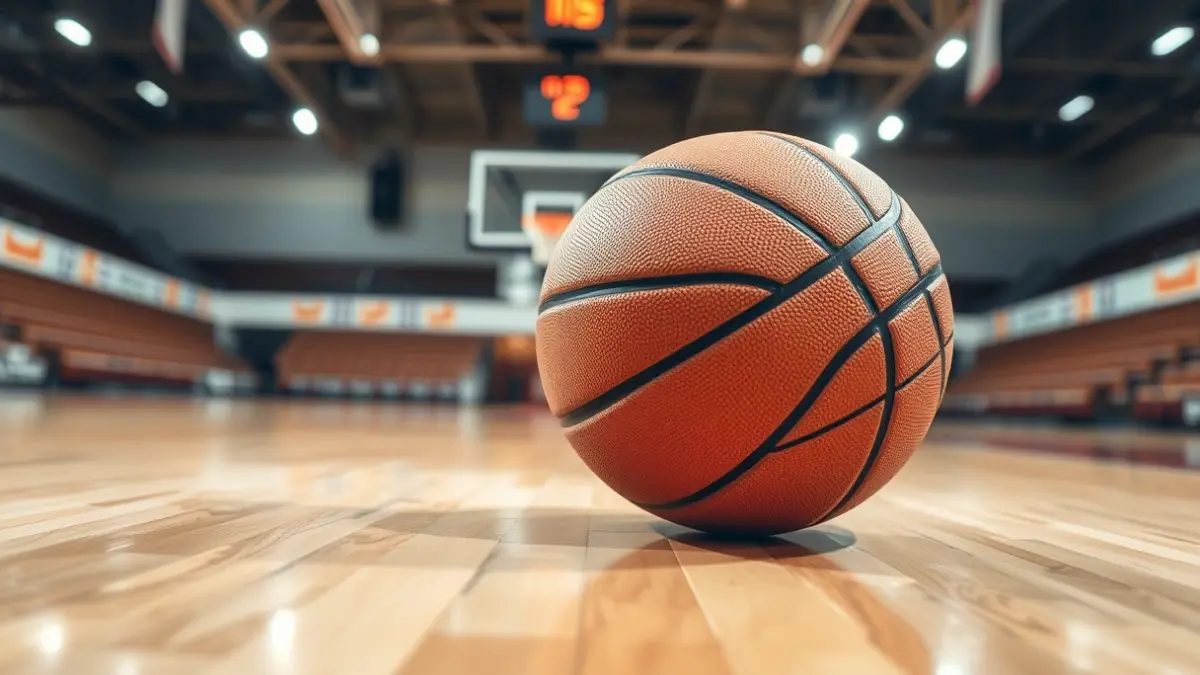 Imagen genérica de un balón de baloncesto en una cancha.