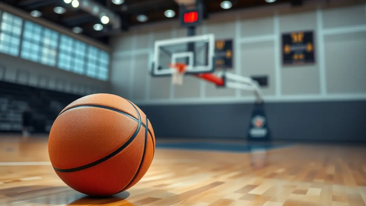 Imagen genérica de un balón de baloncesto en una cancha.