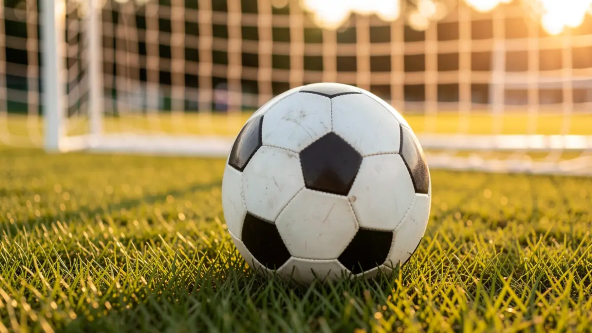 Generic image of a soccer ball on a stadium pitch.