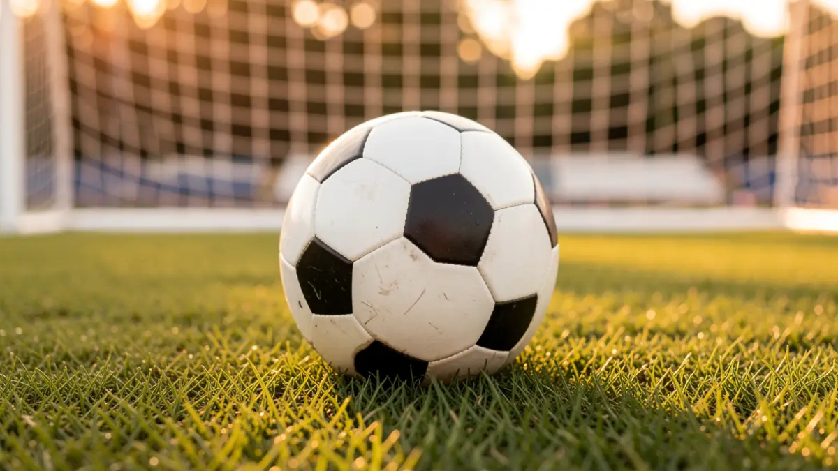 Generic image of a soccer ball on a stadium pitch.