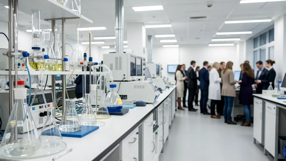 Imagen genérica de un laboratorio científico moderno con equipamiento avanzado.