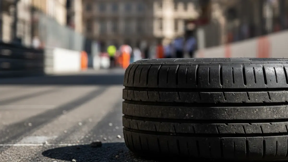 Generic image of a Formula 1 tire on an urban circuit.