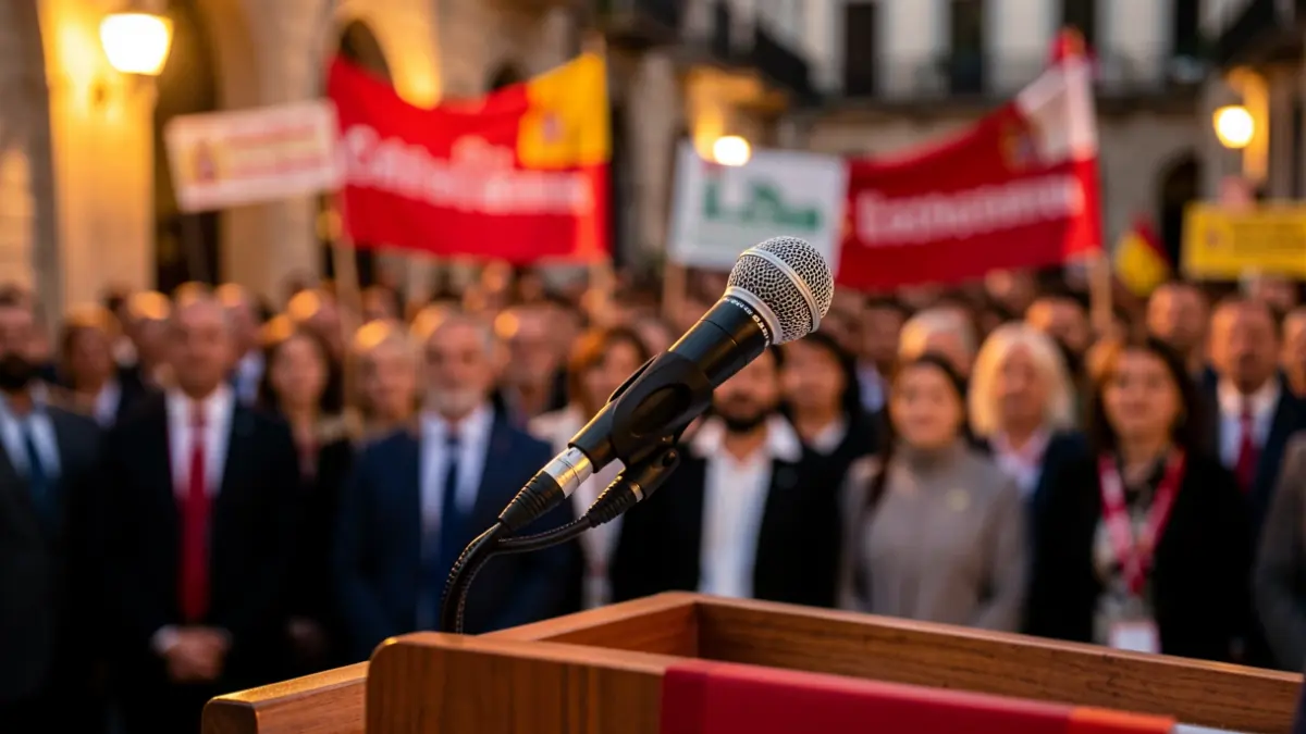 Imagen genérica de un mitin político en Madrid.